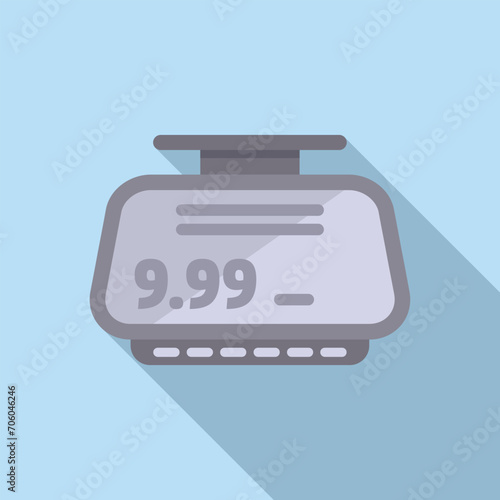 Transport counter mirror icon flat vector. Taximeter app. Rate ride vehicle