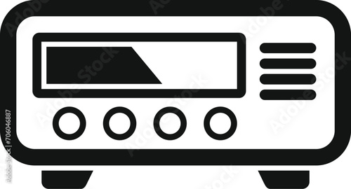 Cab inside taximeter icon simple vector. Private display. Monitor device ride