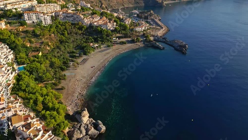 Wallpaper Mural View From Above Of Playa Marina del Este - Tropical Beach On Alboran Sea In Granada, Spain. aerial shot Torontodigital.ca