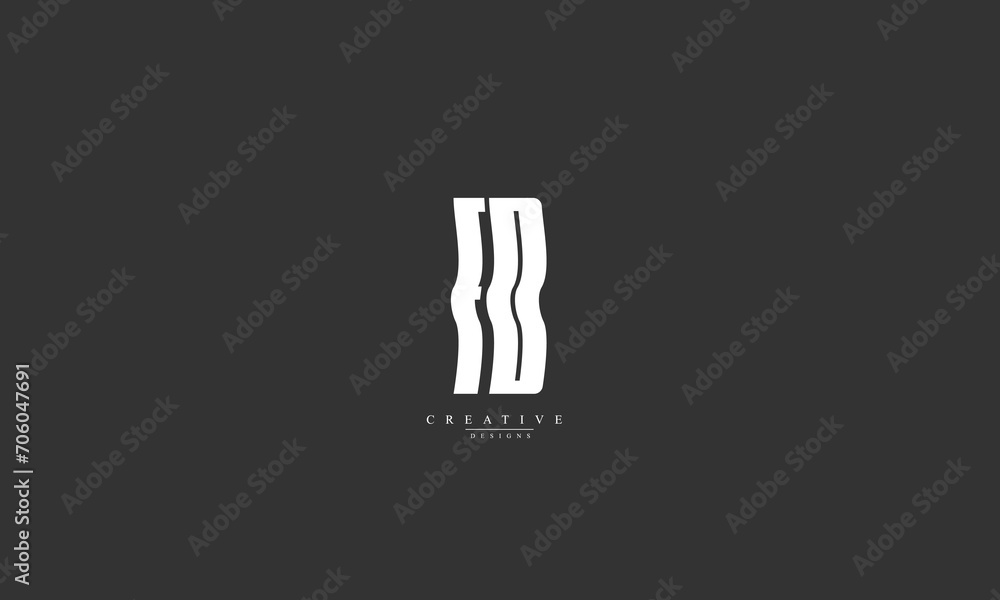 Alphabet letters Initials Monogram logo FD DF F D