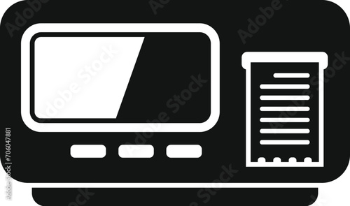 Taximeter vehicle control icon simple vector. Monitor display. Rate ride