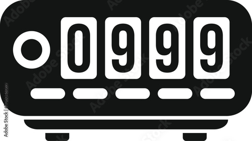 Taximeter cab control icon simple vector. Vehicle journey control. Application dial