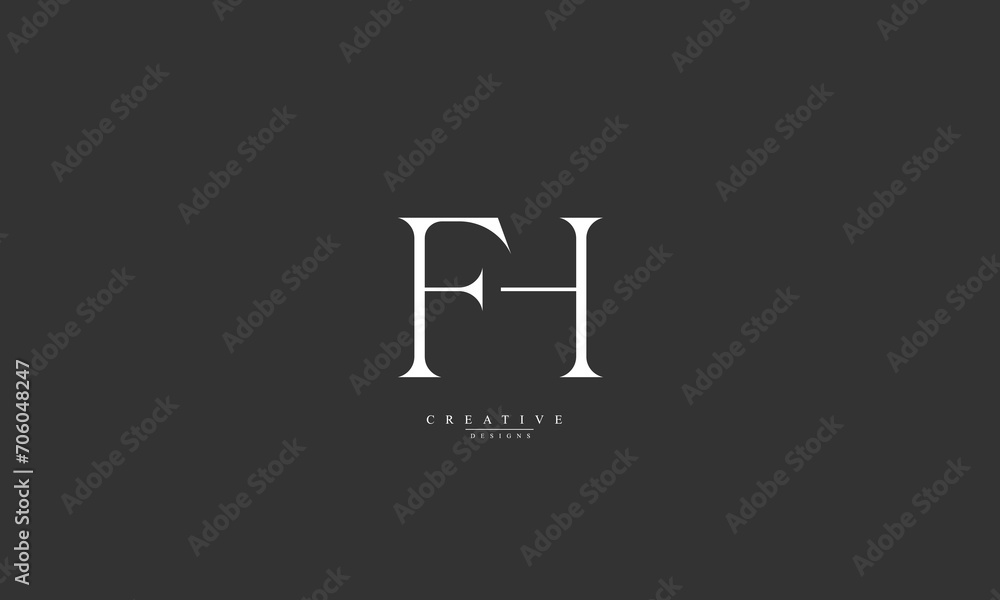 Alphabet letters Initials Monogram logo FH HF F H Alphabet letters Initials Monogram logo FH HF F H