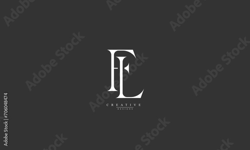 Alphabet letters Initials Monogram logo FL