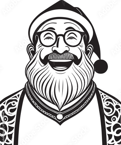 Santa Clause Laughing Illustration