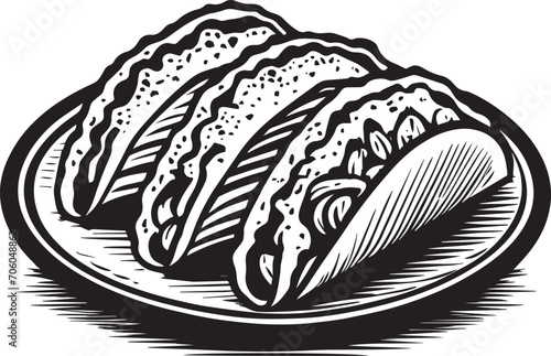 Plate of Tacos Illustration