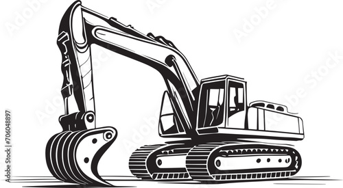 Backhoe Excavator Illustration