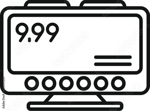 Cab inside taximeter icon outline vector. Private display. Monitor device ride