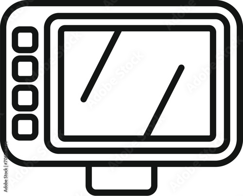 Carsharing taximeter icon outline vector. Traffic face app. Public service