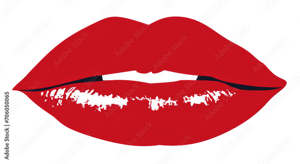 Red Silhouette of kissing lips transparent on background. Red Silhouette of kissing lips transparent on background.