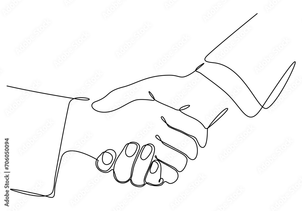 vector illustration of one continuous line of handshake vector illustration of one continuous line of handshake
