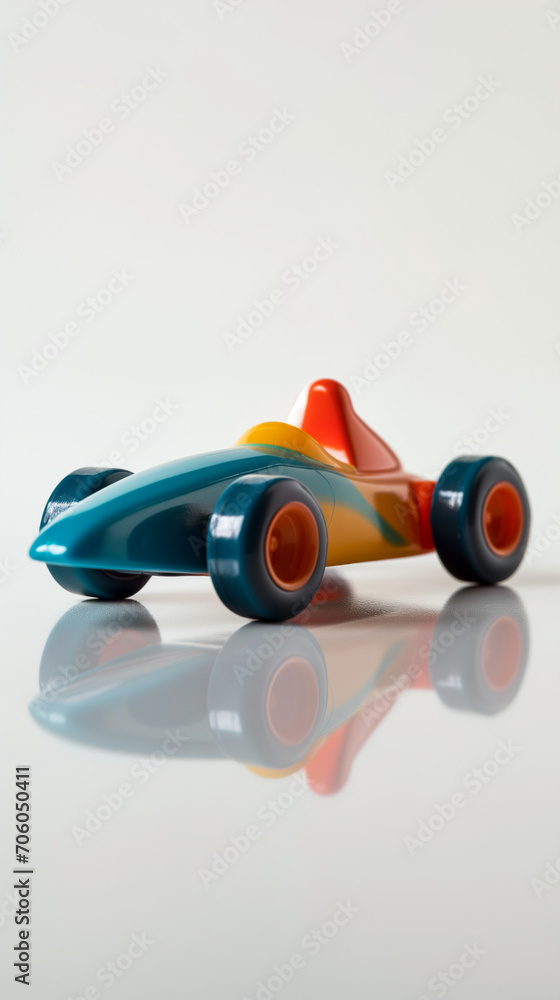 retro wood toy racecar