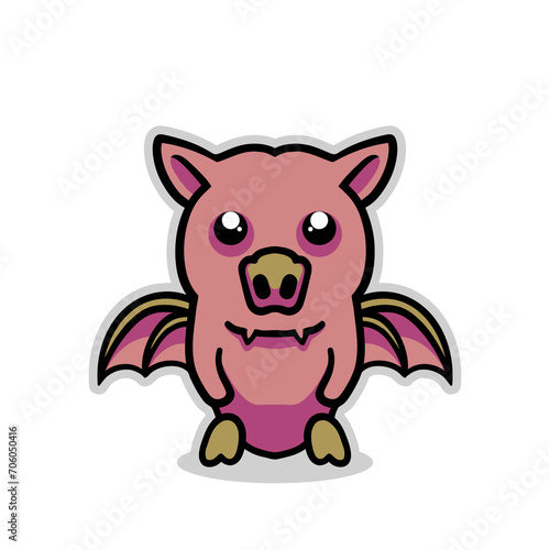 Bats cartoon mascot illustration 