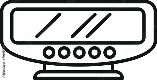 Mirror indoor taximeter icon outline vector. Vehicle control. Transport counter