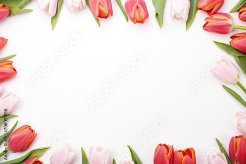 Wallpaper Mural Pink tulips on white background with copy space Torontodigital.ca