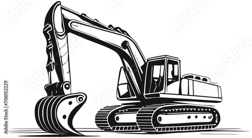 Backhoe Excavator Illustration photo