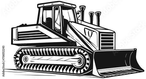 Bulldozer Excavator Illustration photo