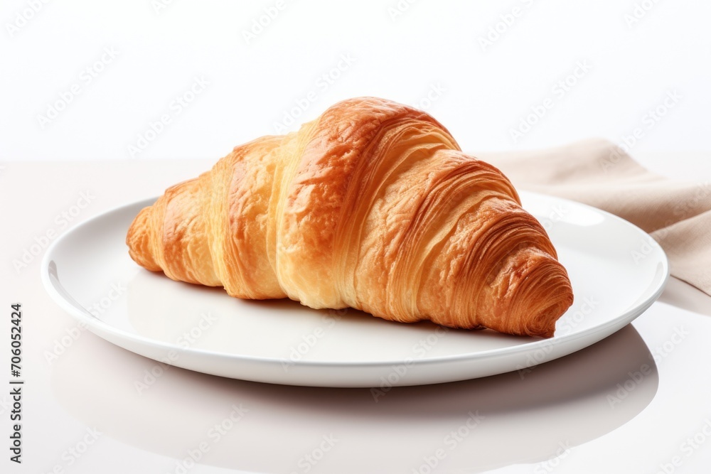 croissant on a white plate

