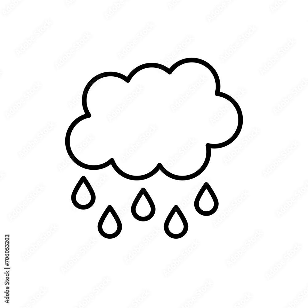 Rain cloud outline icons, minimalist vector illustration ,simple transparent graphic element .Isolated on white background Rain cloud outline icons, minimalist vector illustration ,simple transparent graphic element .Isolated on white background