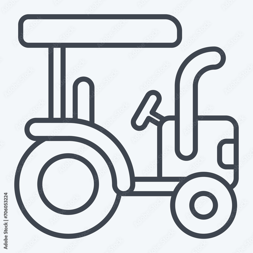 Icon Tractor. related to Agriculture symbol. line style. simple design editable. simple illustration Icon Tractor. related to Agriculture symbol. line style. simple design editable. simple illustration