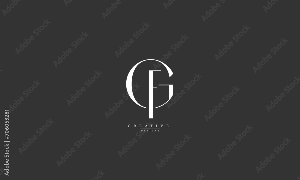 Alphabet letters Initials Monogram logo GF FG G F Alphabet letters Initials Monogram logo GF FG G F