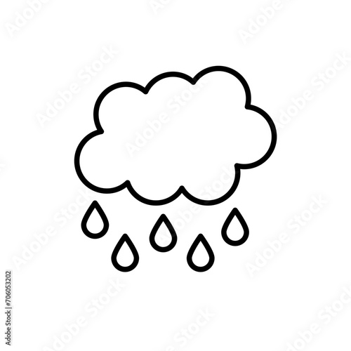 Rain cloud outline icons, minimalist vector illustration ,simple transparent graphic element .Isolated on white background © Upnowgraphic Studio