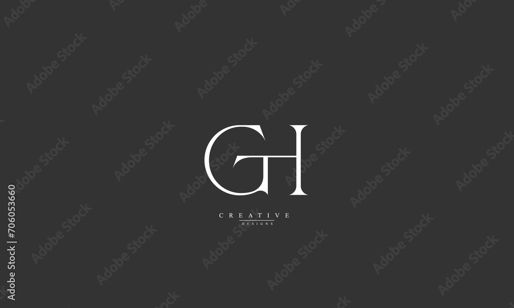 Alphabet letters Initials Monogram logo GH HG G H Alphabet letters Initials Monogram logo GH HG G H