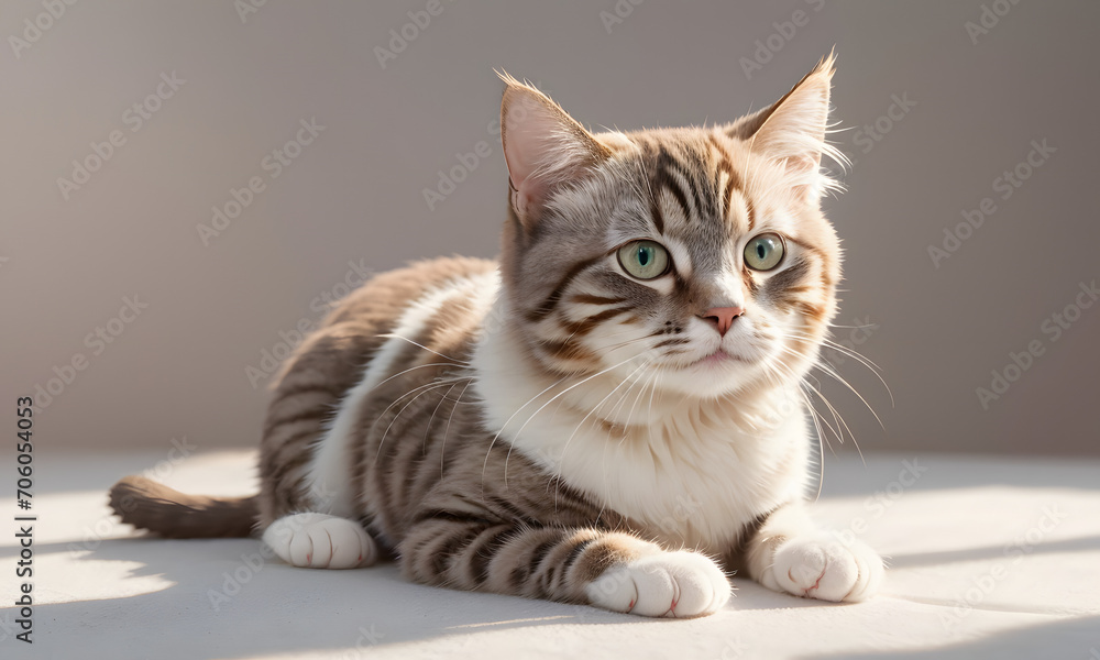 ISOLATED CAT AT CLEAR BACKGROUND
