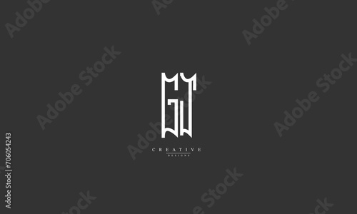 Alphabet letters Initials Monogram logo GJ G J