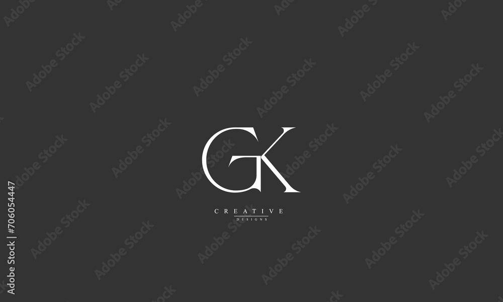Alphabet letters Initials Monogram logo GK KG G K Alphabet letters Initials Monogram logo GK KG G K