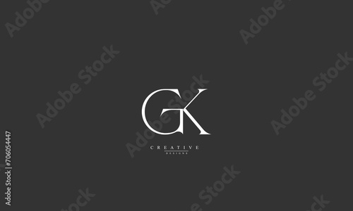 Alphabet letters Initials Monogram logo GK KG G K