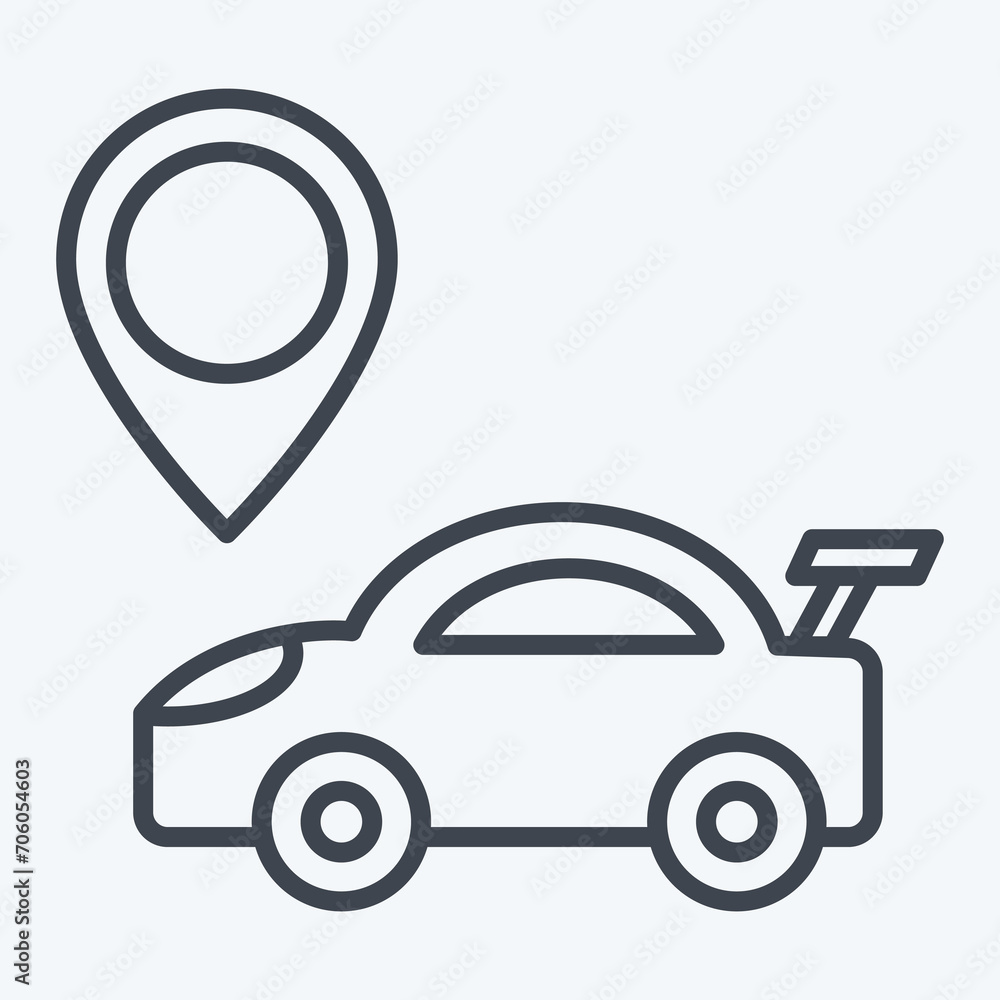 Icon Navigation. related to Racing symbol. line style. simple design editable. simple illustration Icon Navigation. related to Racing symbol. line style. simple design editable. simple illustration