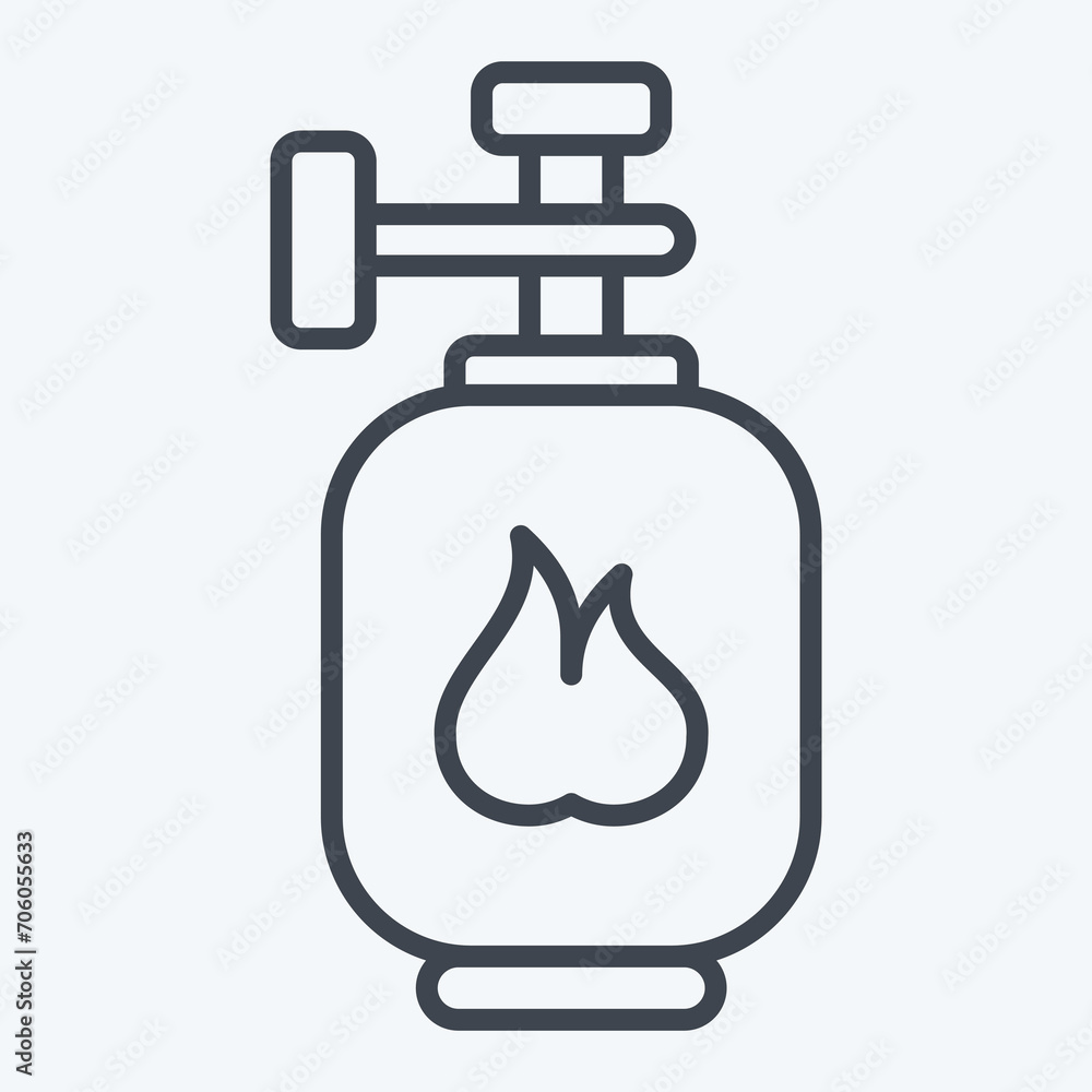 Icon Gas Tank. related to Nuclear symbol. line style. simple design editable. simple illustration Icon Gas Tank. related to Nuclear symbol. line style. simple design editable. simple illustration