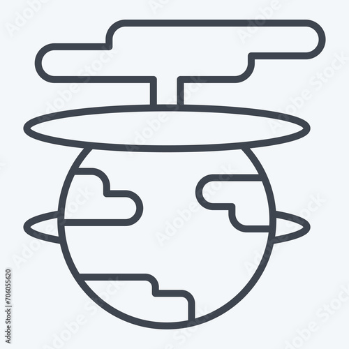 Icon Destroy The World. related to Nuclear symbol. line style. simple design editable. simple illustration