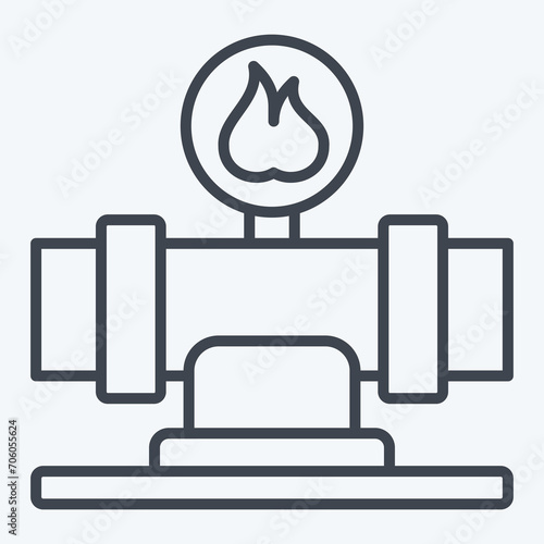 Icon Gas Pipeline. related to Nuclear symbol. line style. simple design editable. simple illustration