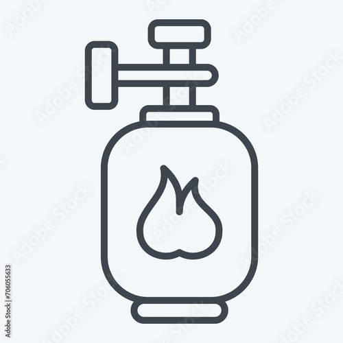 Icon Gas Tank. related to Nuclear symbol. line style. simple design editable. simple illustration
