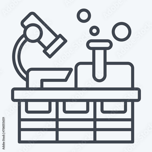 Icon Laboratory. related to Nuclear symbol. line style. simple design editable. simple illustration