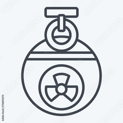 Icon Grenade. related to Nuclear symbol. line style. simple design editable. simple illustration