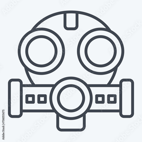 Icon Mask. related to Nuclear symbol. line style. simple design editable. simple illustration