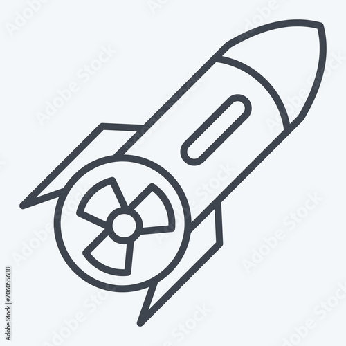 Icon Nuclear Label. related to Nuclear symbol. line style. simple design editable. simple illustration