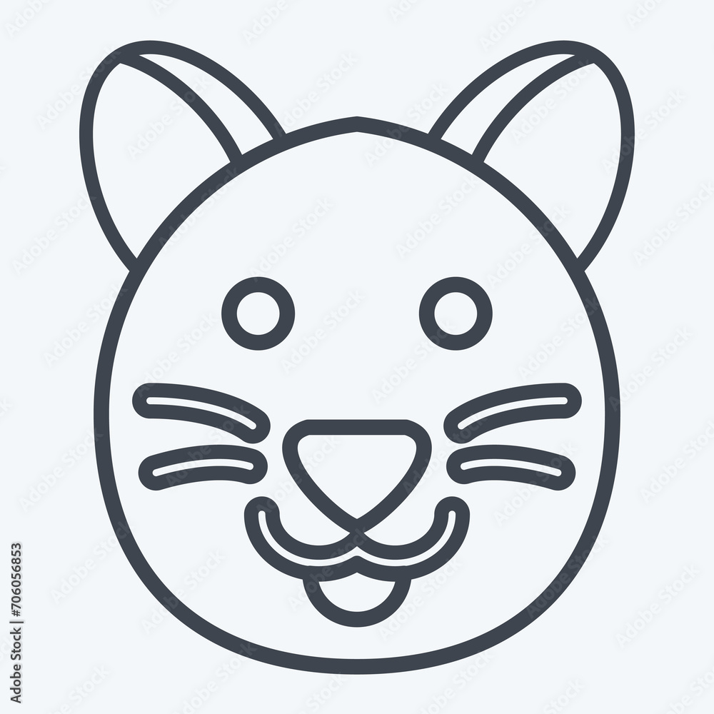 Icon Cat. related to Animal symbol. line style. simple design editable. simple illustration Icon Cat. related to Animal symbol. line style. simple design editable. simple illustration