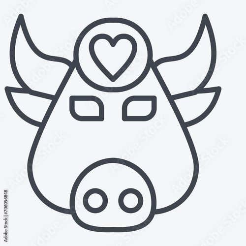 Icon Buffalo. related to Animal symbol. line style. simple design editable. simple illustration photo