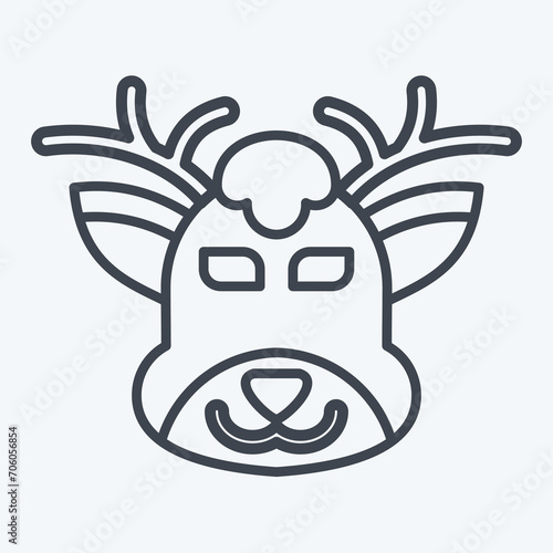 Icon Deer. related to Animal symbol. line style. simple design editable. simple illustration