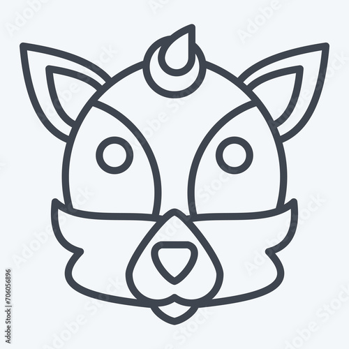 Icon Fox. related to Animal symbol. line style. simple design editable. simple illustration photo