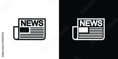 illustration of a newspaper on black and white 