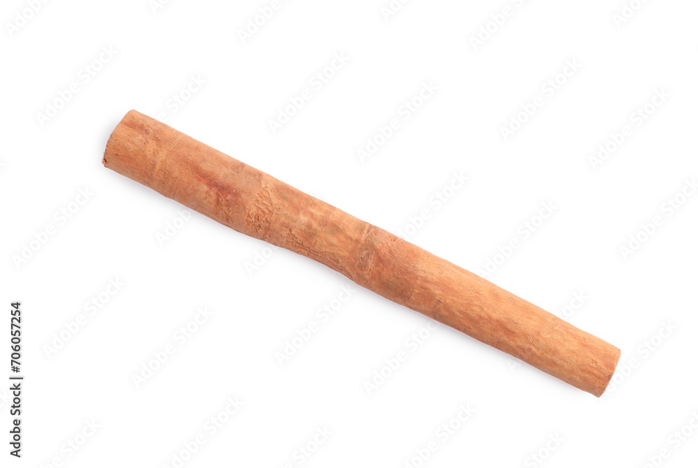 Aromatic cinnamon stick isolated on white, top view Aromatic cinnamon stick isolated on white, top view