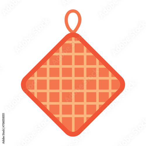 Doodle flat clipart. Simple illustration of a kitchen pot for hot