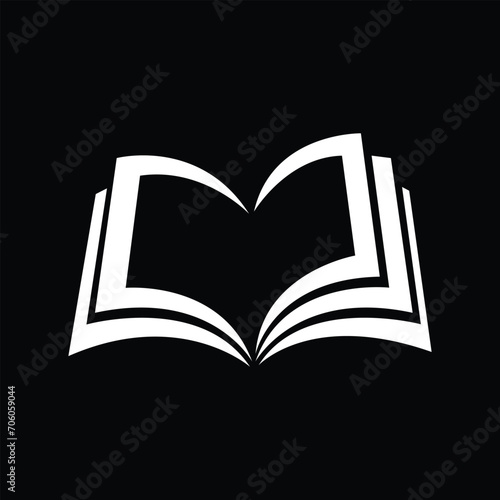 heart shaped book, opened book vector