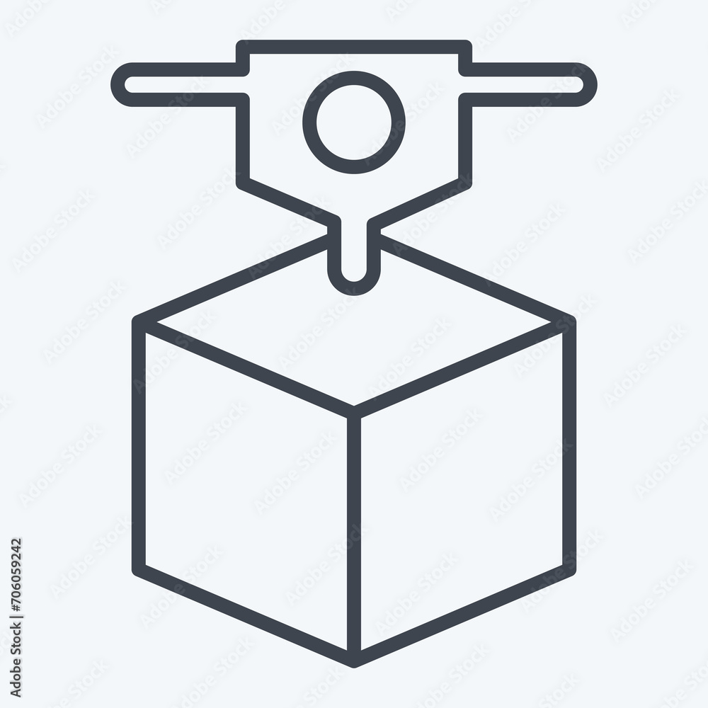Icon 3D Printing. related to 3D Visualization symbol. line style. simple design editable. simple illustration Icon 3D Printing. related to 3D Visualization symbol. line style. simple design editable. simple illustration