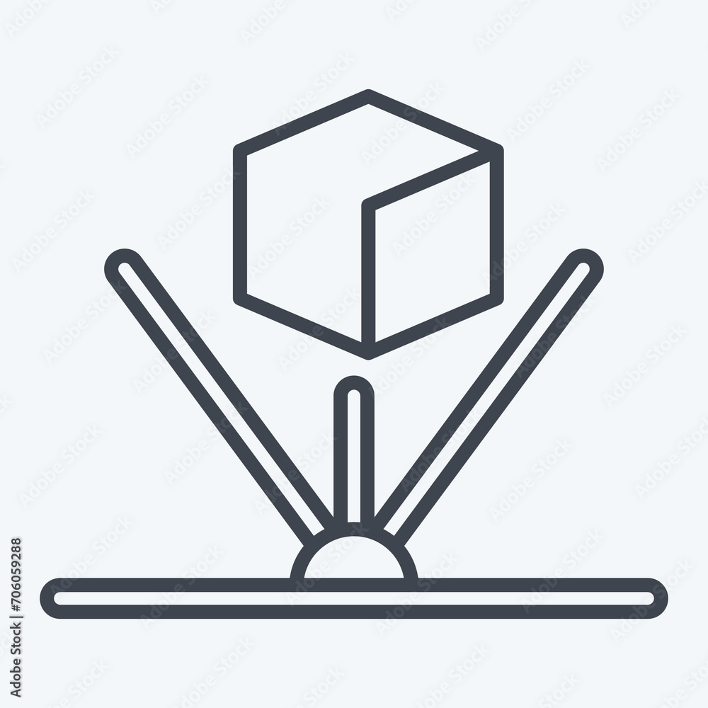 Obraz premium Icon Hologram. related to 3D Visualization symbol. line style. simple design editable. simple illustration